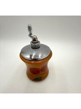 Vintage Wood & Metal Manual Pepper Grinder Hand Crank Handle Cottagecore